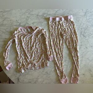 Little Sleepies bamboo pajama set 4T girls pink rainbows